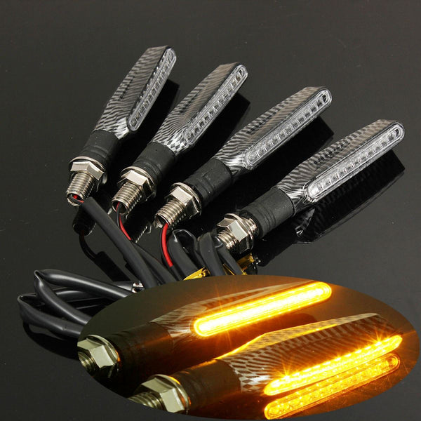 4 PCS Universal 12V 1.3W Super Bright Motorcycle Motorbike LED Turn Signal Indicators Amber Blinker Light Lamp