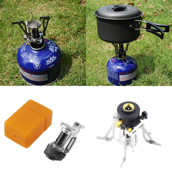 Folding Mini Camping Survival Cooking Furnace Stove Gas Outdoor
